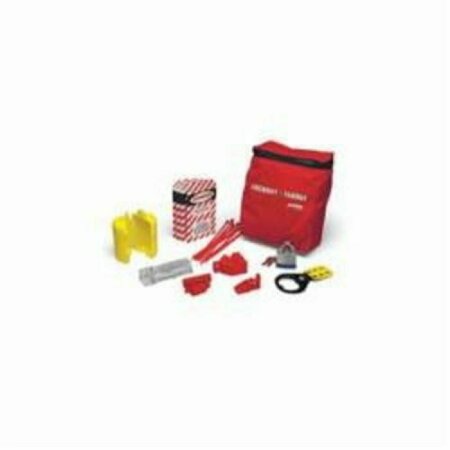 BRADY Prinzing Portable Electrical Pouch Lockout Kit, Filled, 18 Pieces 45609